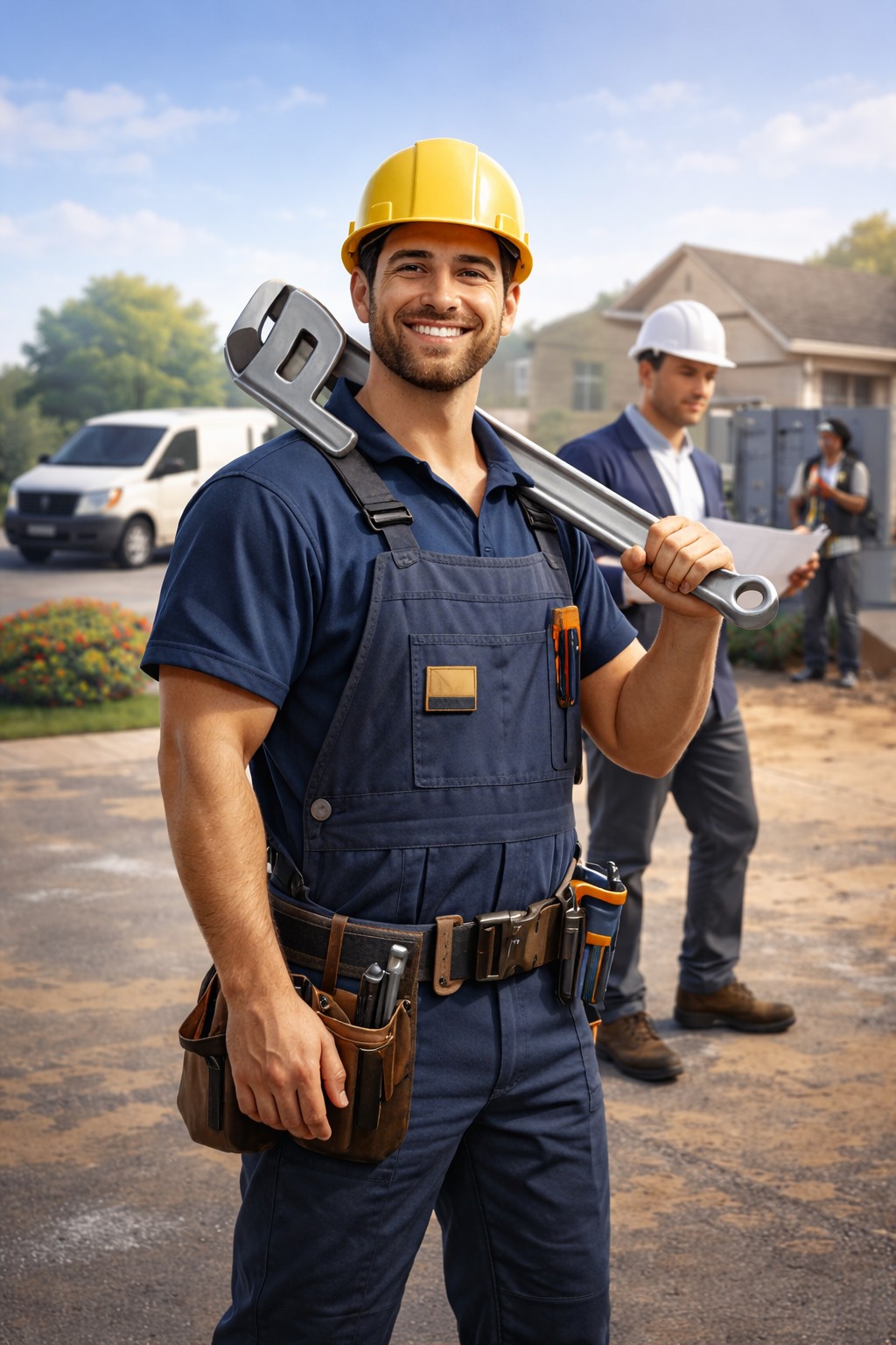 Professional tradesperson at work